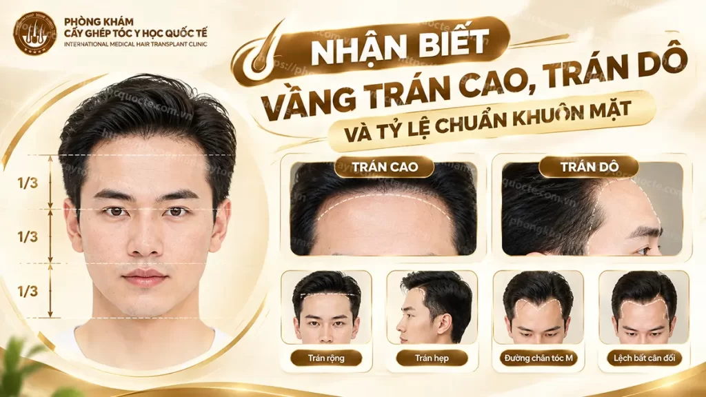 Cách nhận biết vầng tráng cao, dô và tỷ lệ khuông mặt chuẩn