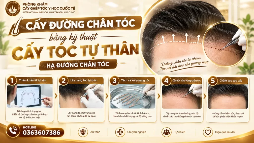 Cấy đường chân tóc bằng kỹ thuật Cấy tóc tự thân