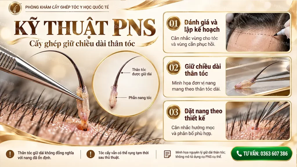 Ảnh minh hoạ kỹ thuật cấy tóc tự thân PNS