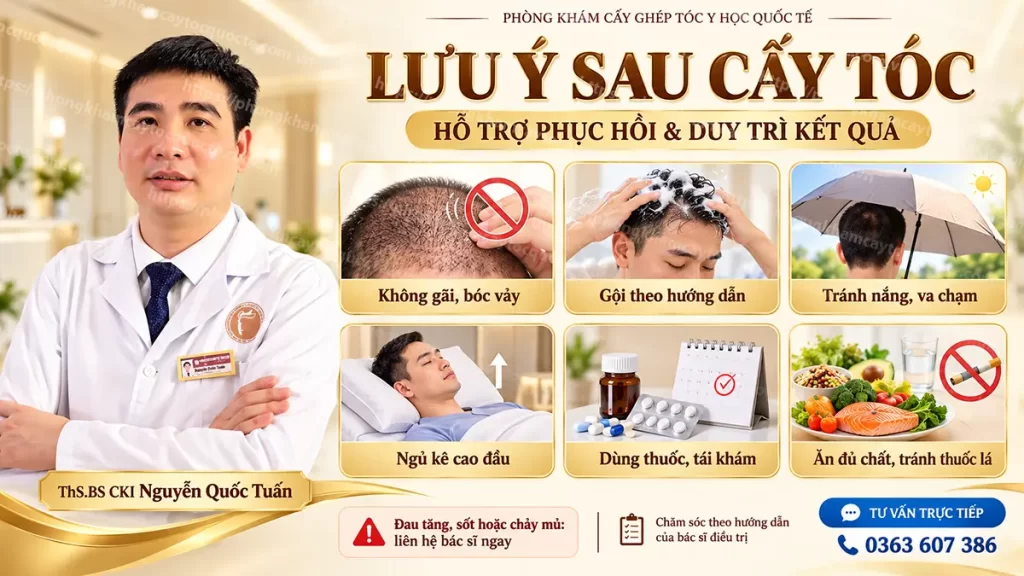 Những lưu ý sau khi cấy tóc